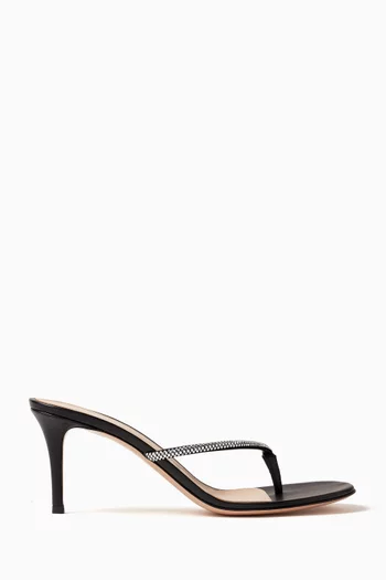 Rhinestone-embellished 70 Thong Sandals in Nappa Leather