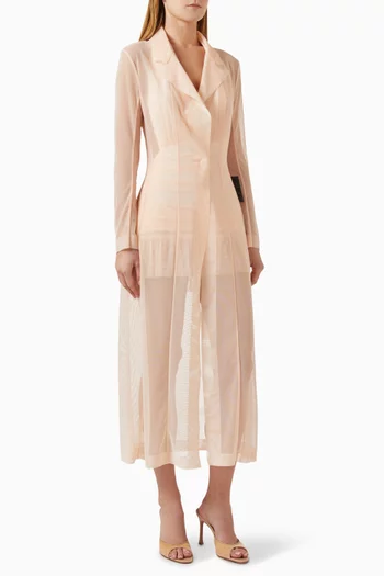 معطف شبه شفاف قماش شبكي