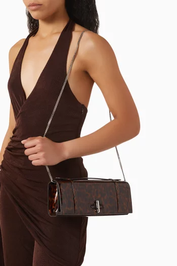 May Leopard-print Clutch Bag in Patent Leather