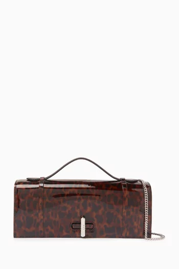 May Leopard-print Clutch Bag in Patent Leather