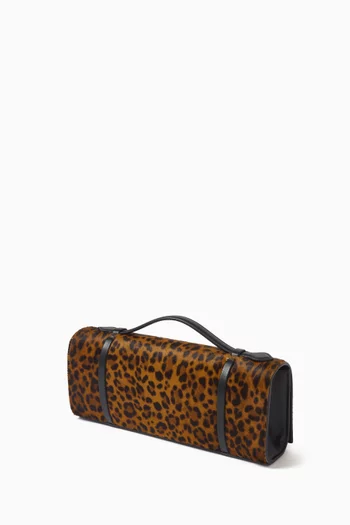 May Leopard-print Clutch Bag in Calf Hair