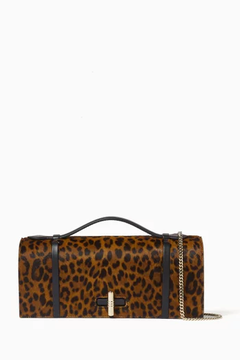 May Leopard-print Clutch Bag in Calf Hair