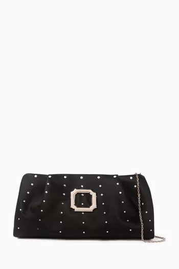 Vittoria Embellished Clutch Bag in Satin