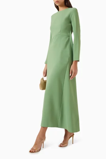 Two-tone Cape Dress in Crepe