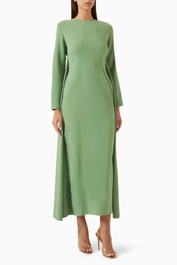 Two-tone Cape Dress in Crepe