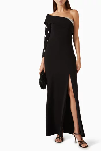 Bead-embellished Dress in Crepe