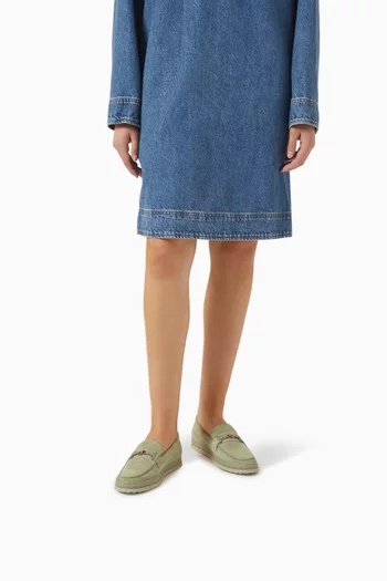 Double T Ring Loafers in Suede