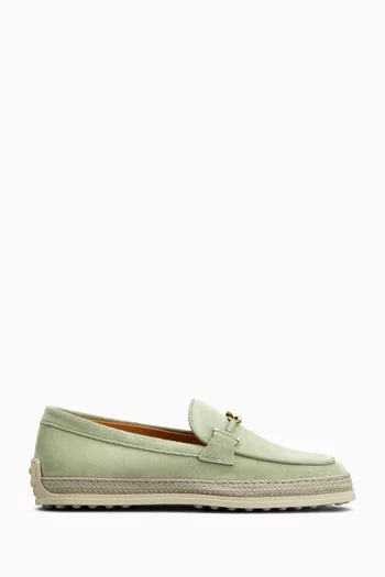 Double T Ring Loafers in Suede