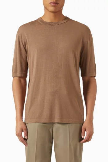 Oversized T-shirt in Silk-cotton Blend