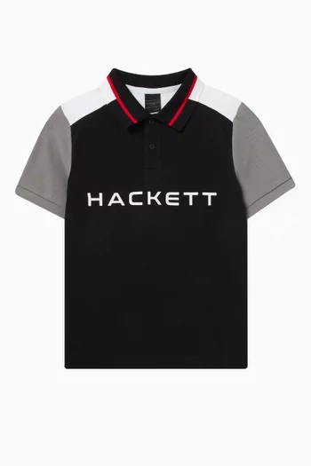 Colour-block Polo Shirt in Cotton