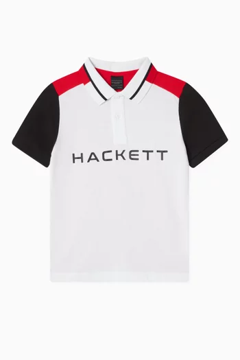 Colour-block Polo Shirt in Cotton