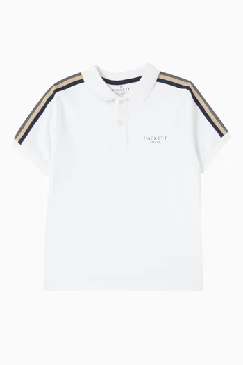 Logo Tape Polo Shirt in Cotton