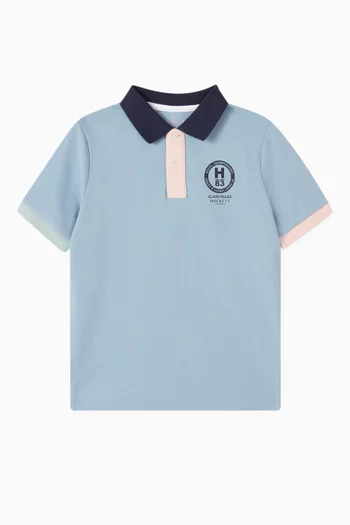 Logo Graphic-print Polo Shirt in Cotton