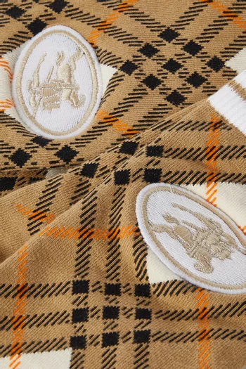 جوارب بنقشة مربعات مزيج قطن