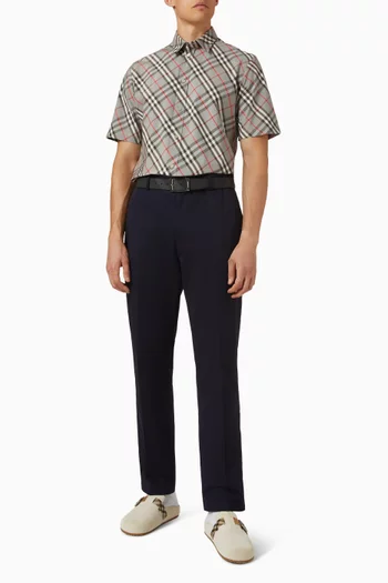 قميص بنقشة مربعات قطن