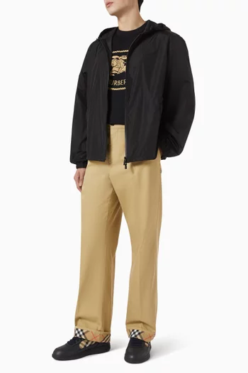 Check Cuffed Pants in Cotton