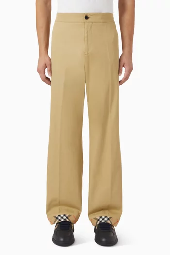 Check Cuffed Pants in Cotton
