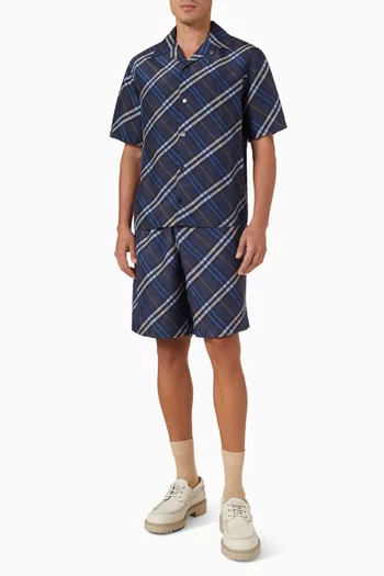 Casual Check Shirt in Silk Poplin