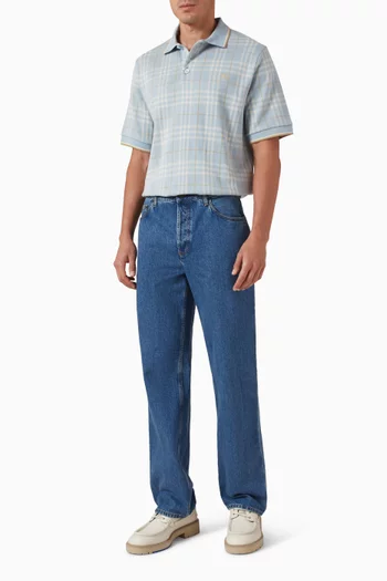 Check Polo Shirt in Cotton