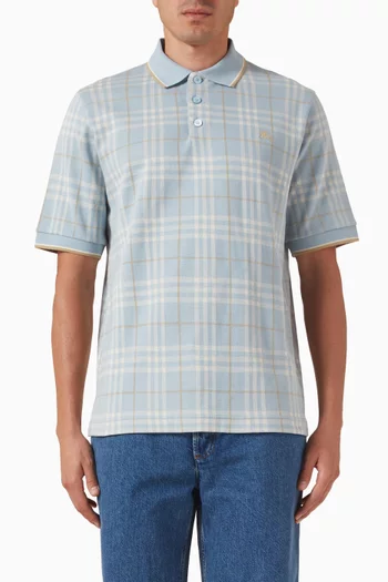 Check Polo Shirt in Cotton
