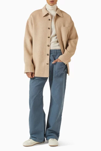Oversized Shirt Jacket in Wool