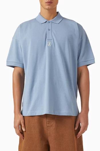 Anchor Embroidered Polo T-shirt in Cotton