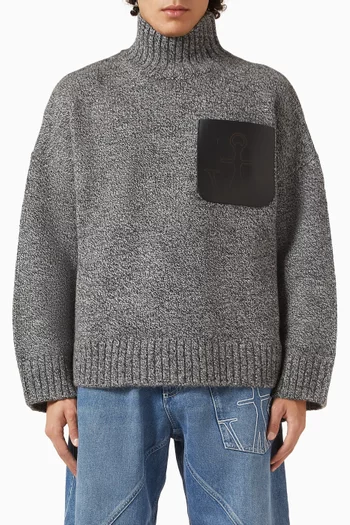 Patch Pocket Jumper in Wool Blend