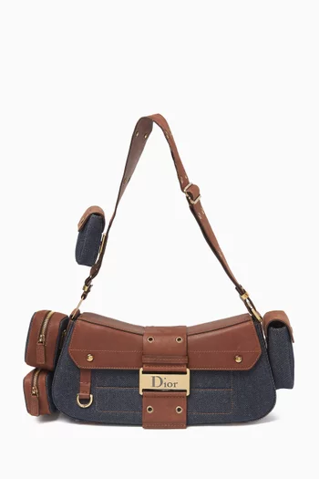 2000s Columbus Shoulder Bag in Denim & Leather