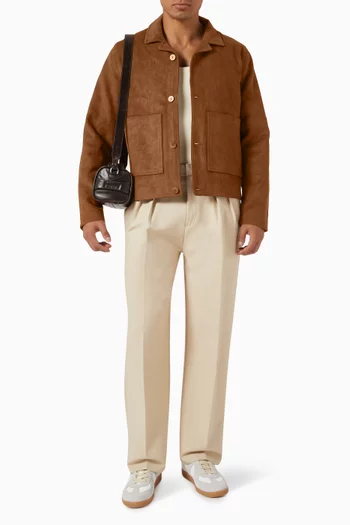 Revere Collar Jacket in Vegan Suede