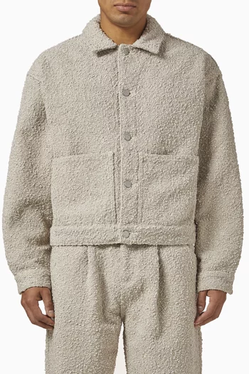 Carpenter Pleated Jacket in Bouclé Denim
