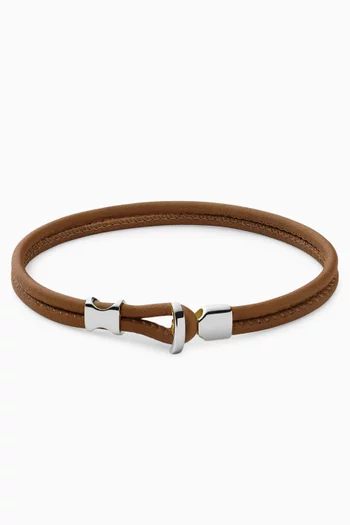 Orson Loop Bracelet in Sterling Silver & Leather