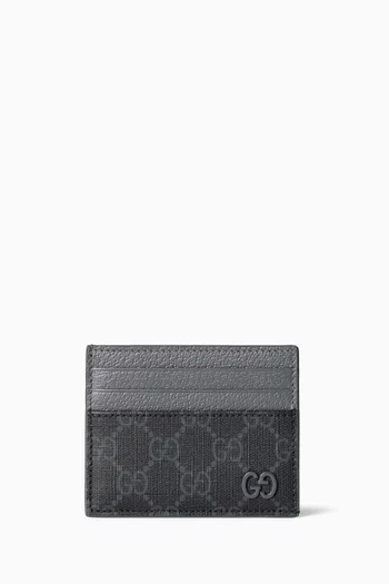 حافظة بطاقات ثنائية اللون بنقشة سوبريم بحرفي GG قنب