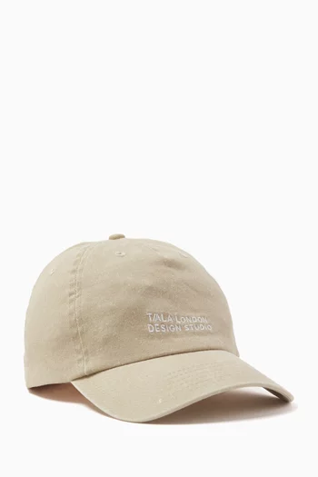 London Design Studio Embroidered Cap in Cotton