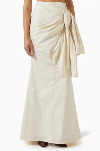 Sarong Maxi Skirt in Cotton-poplin