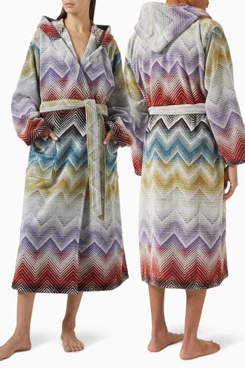 Unisex Marea Hooded Bathrobe in Cotton Terry