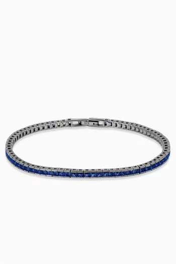 Quadro Tennis Bracelet in Rhodium-plated Silver