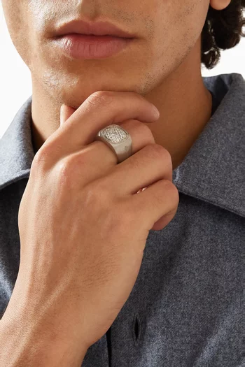 Pavé Signet Ring in Sterling Silver
