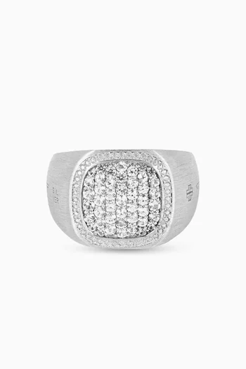 Pavé Signet Ring in Sterling Silver
