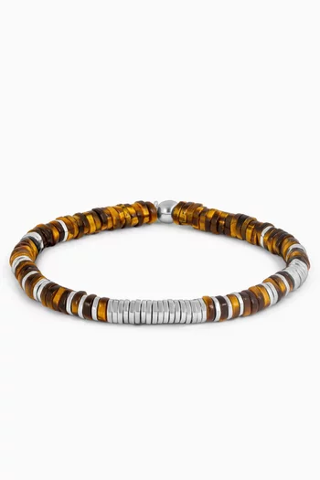 Constellation Tiger Eye Bracelet in Rhodium-plated Sterling Silver