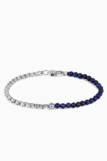 سوار سينيت بحلية عين الحسود فضة إسترلينية مطلية بالروديوم