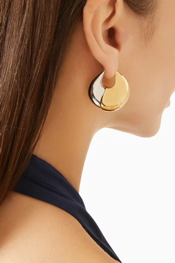 Large Sculptural Pebble Hoop Earrings