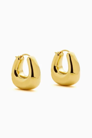 Small Sculptural Chubby Dome Earrings in 18kt Gold-plated Brass