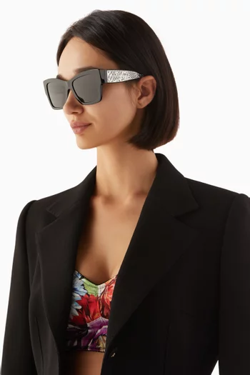 نظارة شمسية بإطار مربع أسيتات