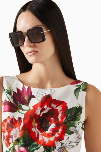 نظارة شمسية بإطار مربع أسيتات