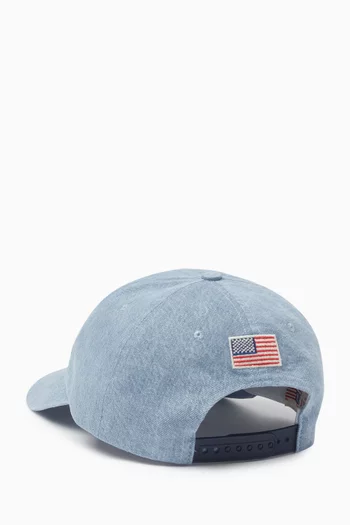 Cherry American Unstructured Cap in Denim