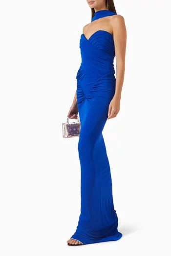 Samsara Ruched Gown in Viscose