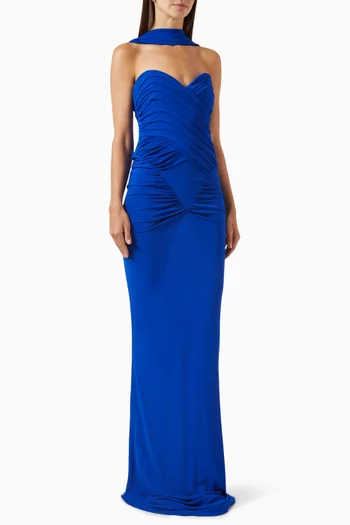 Samsara Ruched Gown in Viscose