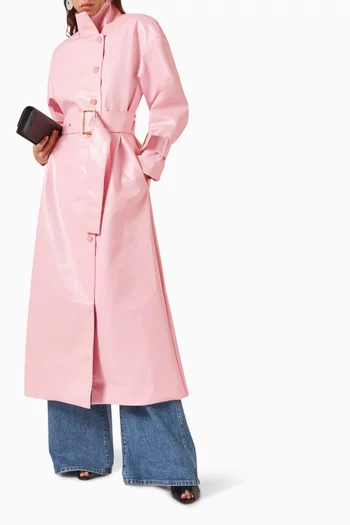 Oversized Trench Coat in Eco-leather