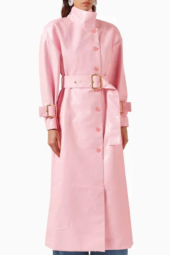 Oversized Trench Coat in Eco-leather