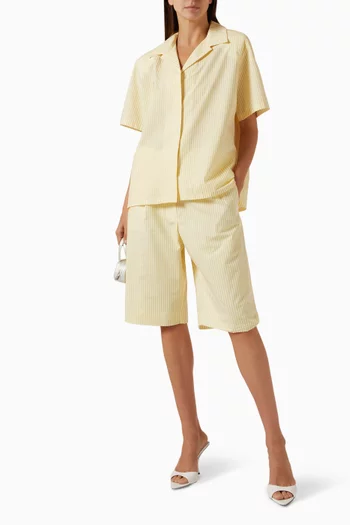 Oversized Striped Shirt in Poplin